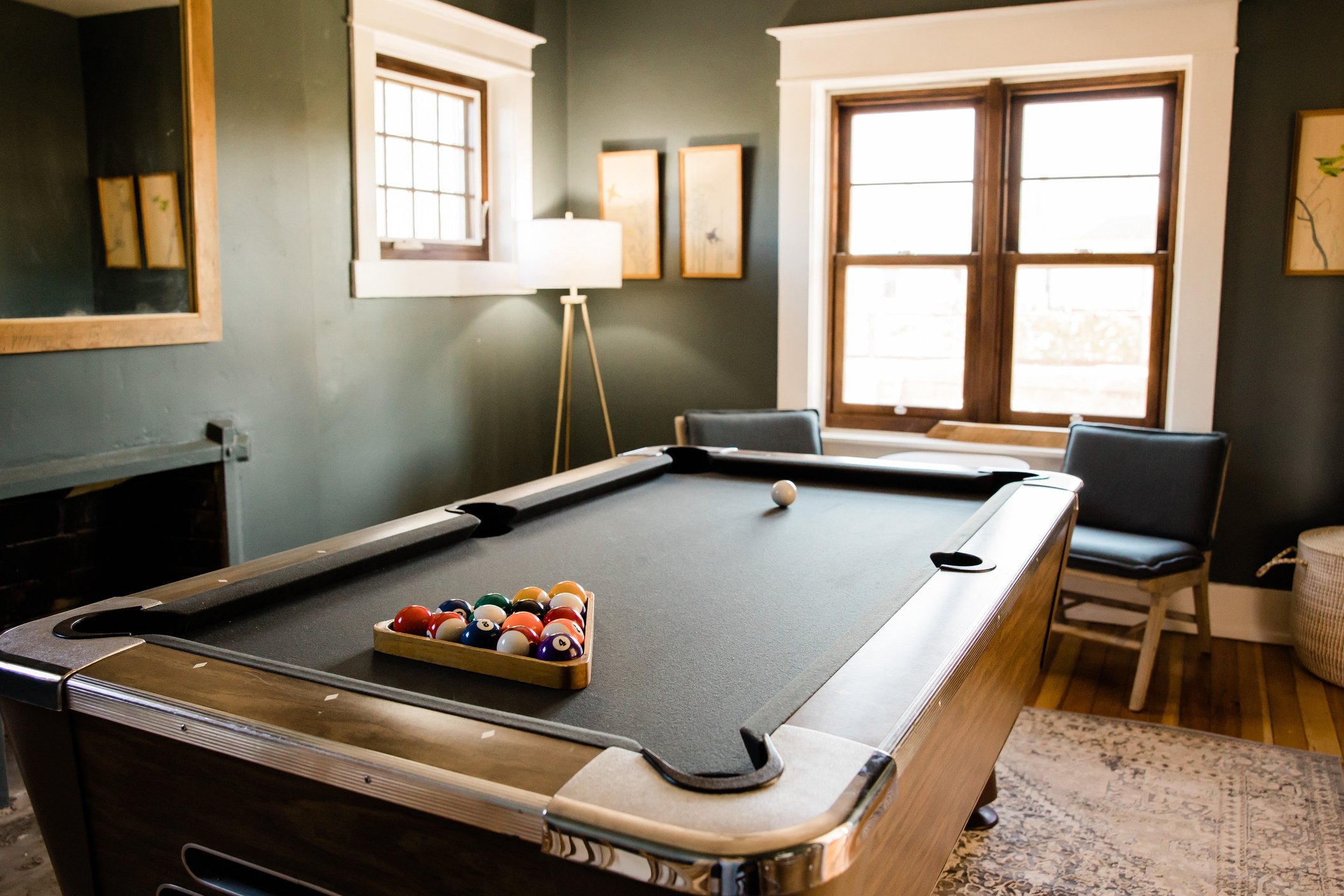 Billiard Balls on the Game Table in a Room
